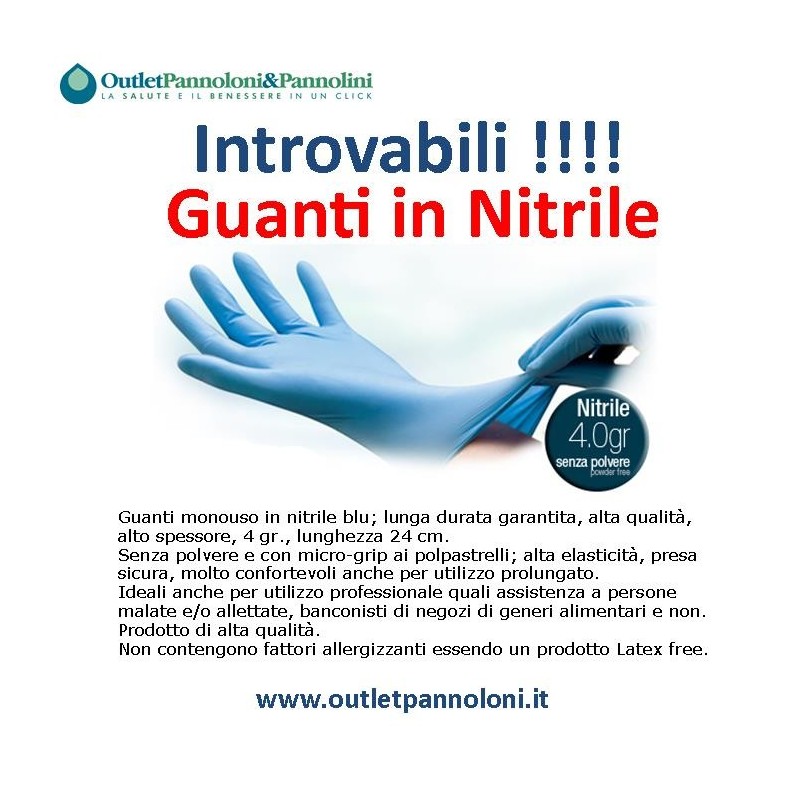 GUANTI NITRILE - 3 Confezioni da 100 PZ - Misura EXTRA LARGE